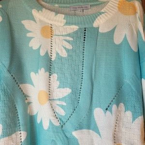 NWT flower floral sweater Large